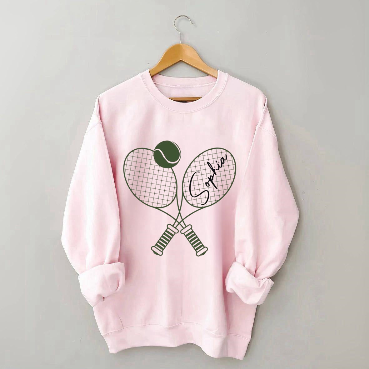 Custom Name Tennis Sweatshirt, Tennis Player Gift