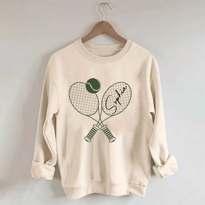 Custom Name Tennis Sweatshirt, Tennis Player Gift