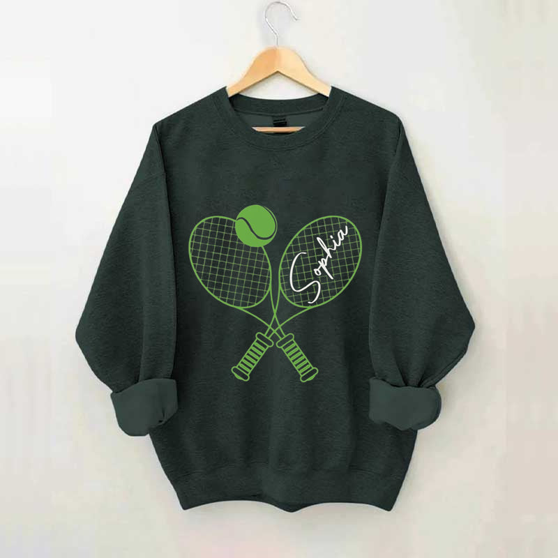 Custom Name Tennis Sweatshirt, Tennis Player Gift