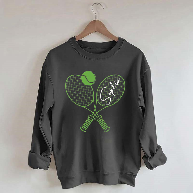 Custom Name Tennis Sweatshirt, Tennis Player Gift