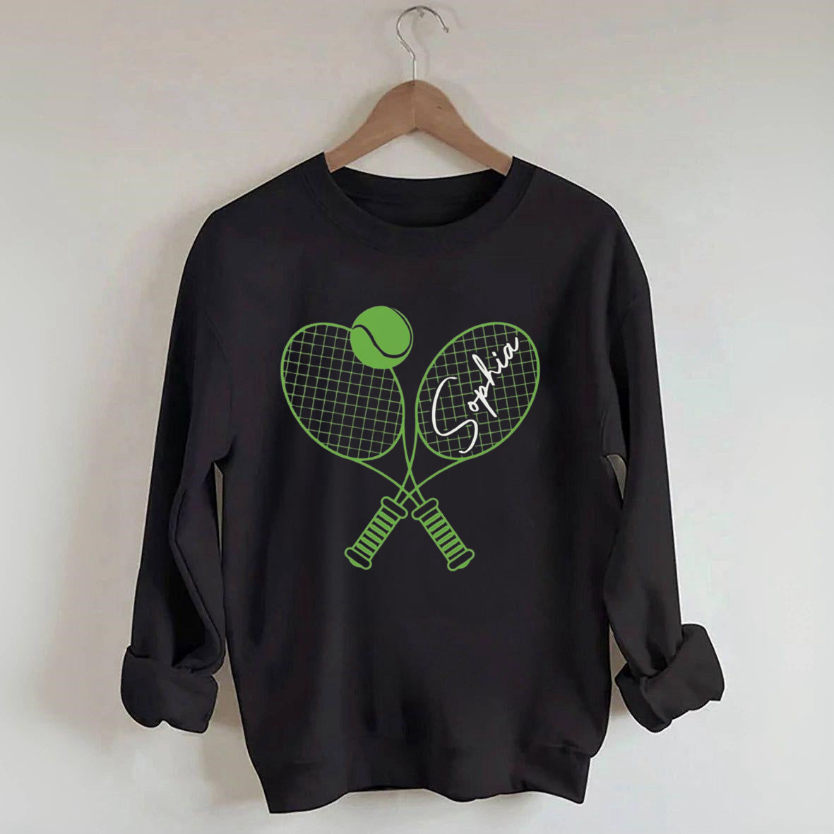 Custom Name Tennis Sweatshirt, Tennis Player Gift