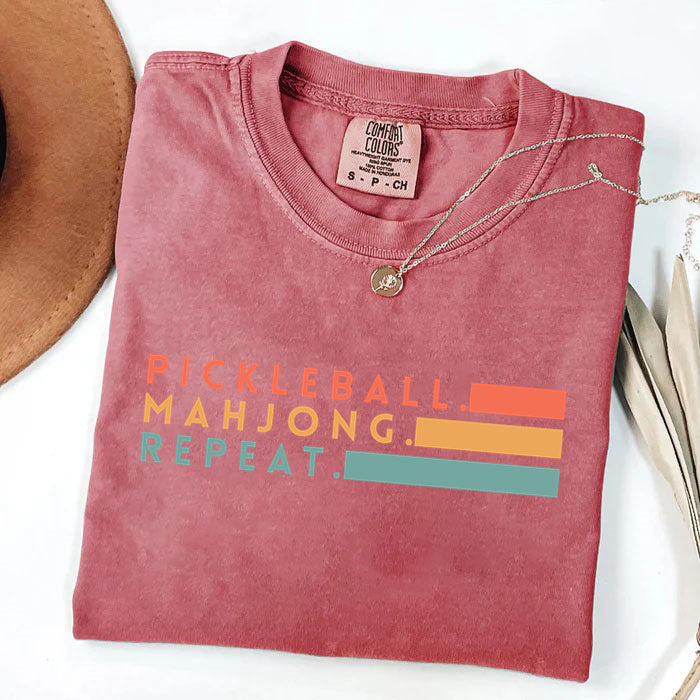 Comfort Colors Pickleball Mahjong Repeat Retro T-Shirt