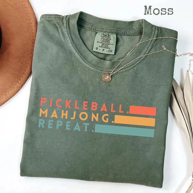 Comfort Colors Pickleball Mahjong Repeat Retro T-Shirt