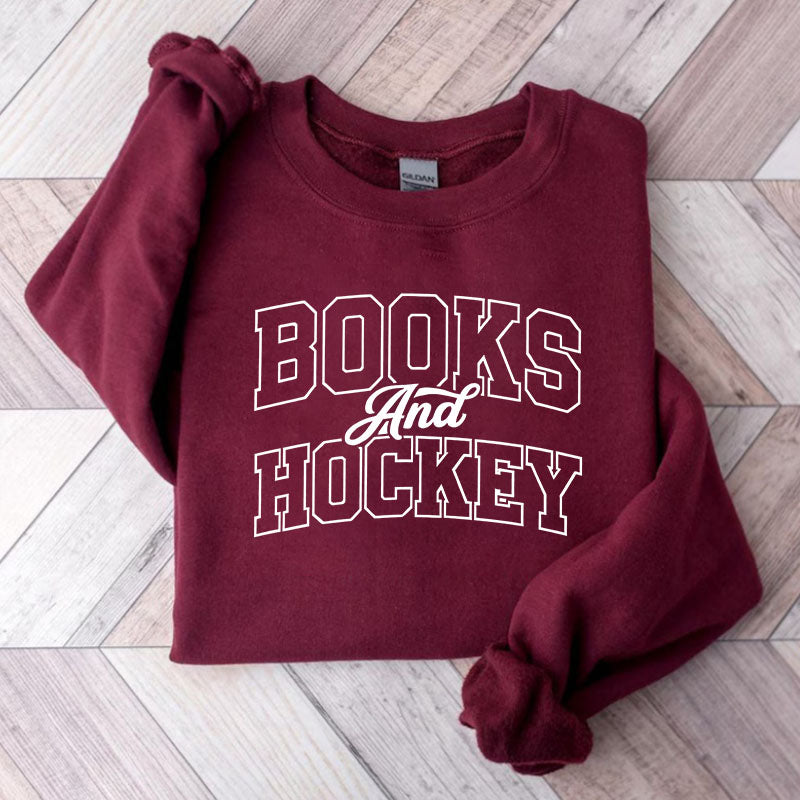 Comfort Colors Books And Hockey Sweatshirt