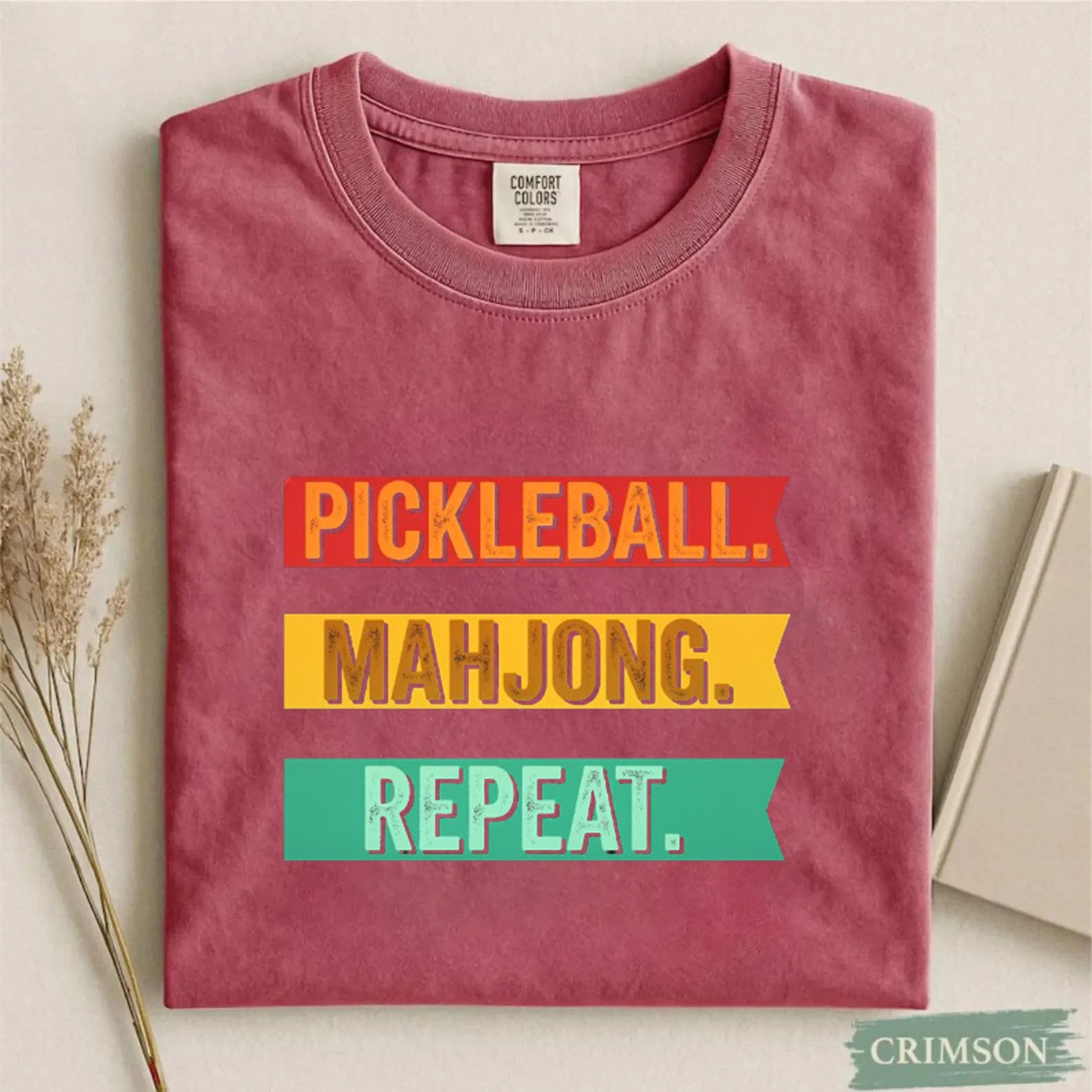 Comfort Colors Pickleball Mahjong Repeat Retro T-Shirt