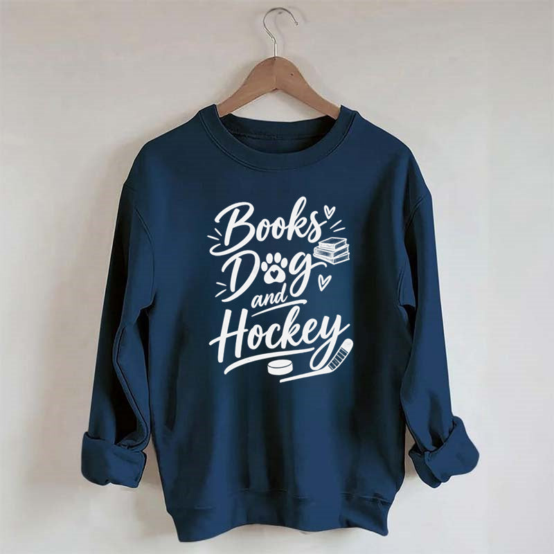 Books Dog and Hockey Sweatshirt