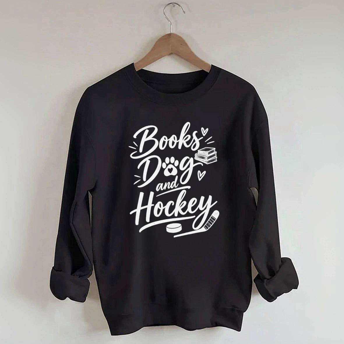 Books Dog and Hockey Sweatshirt