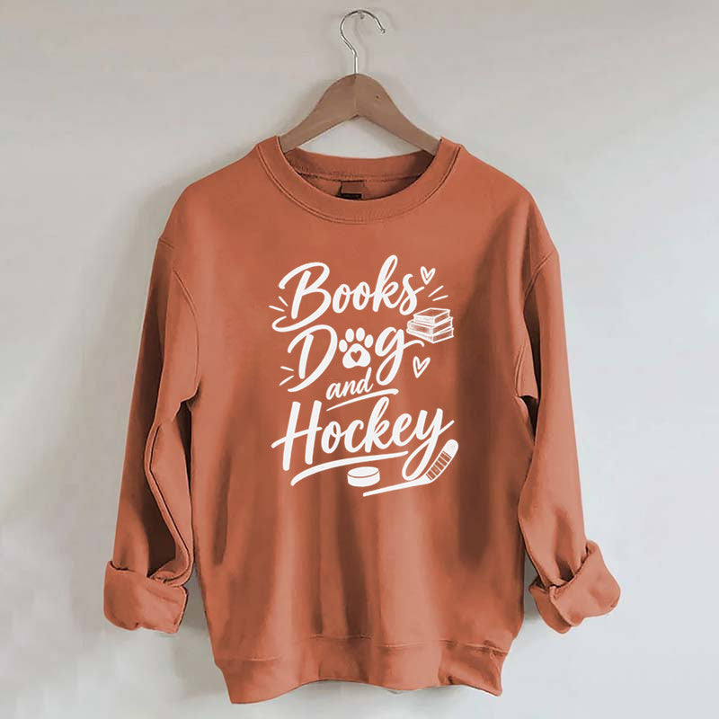Books Dog and Hockey Sweatshirt