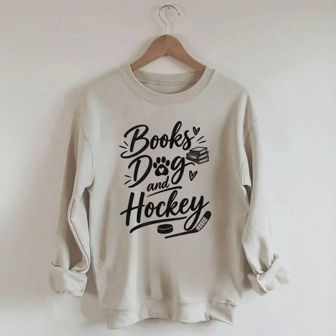 Books Dog and Hockey Sweatshirt