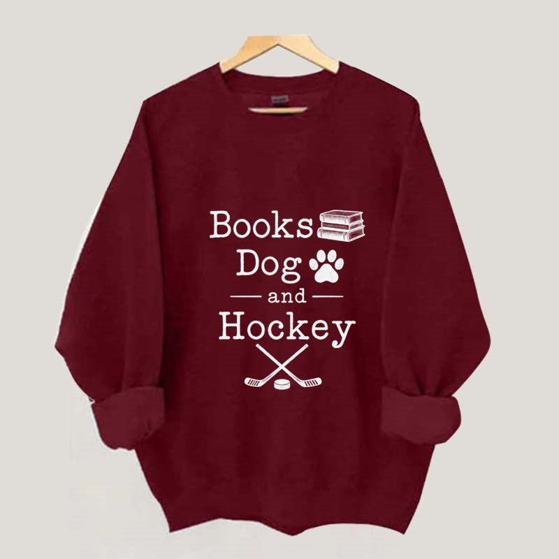 Books Dog and Hockey Sweatshirt