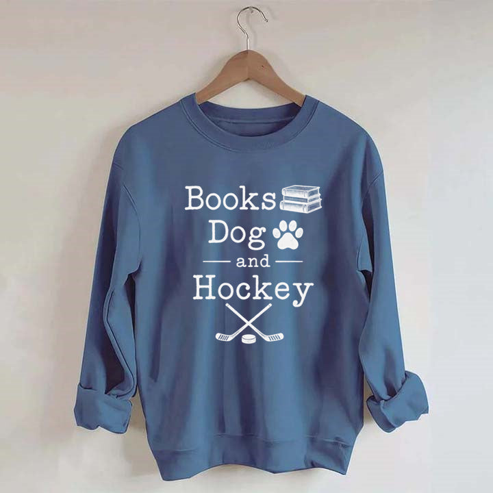 Books Dog and Hockey Sweatshirt