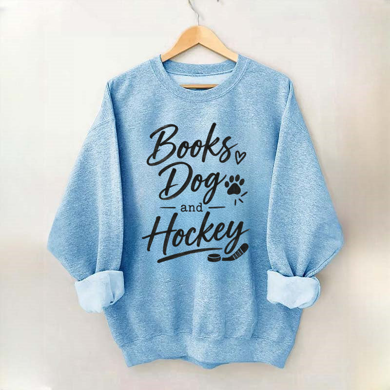 Books Dog and Hockey Sweatshirt