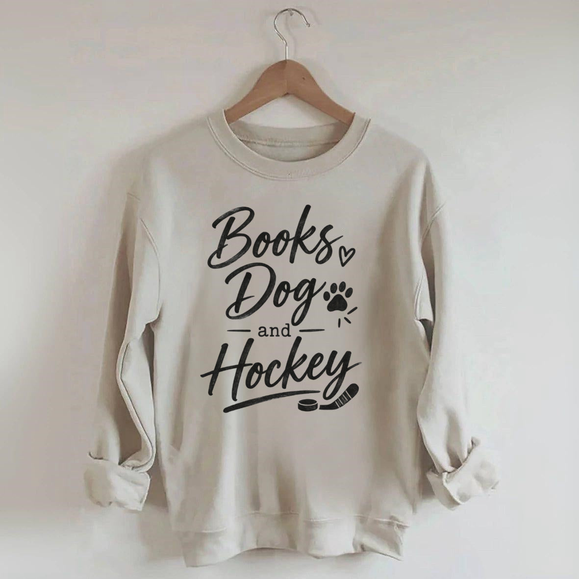 Books Dog and Hockey Sweatshirt