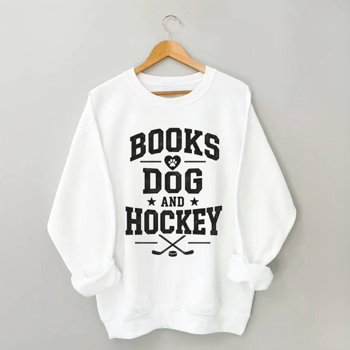 Books Dog and Hockey Sweatshirt