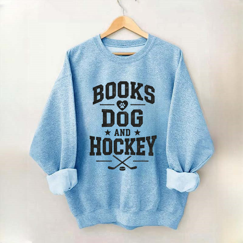 Books Dog and Hockey Sweatshirt