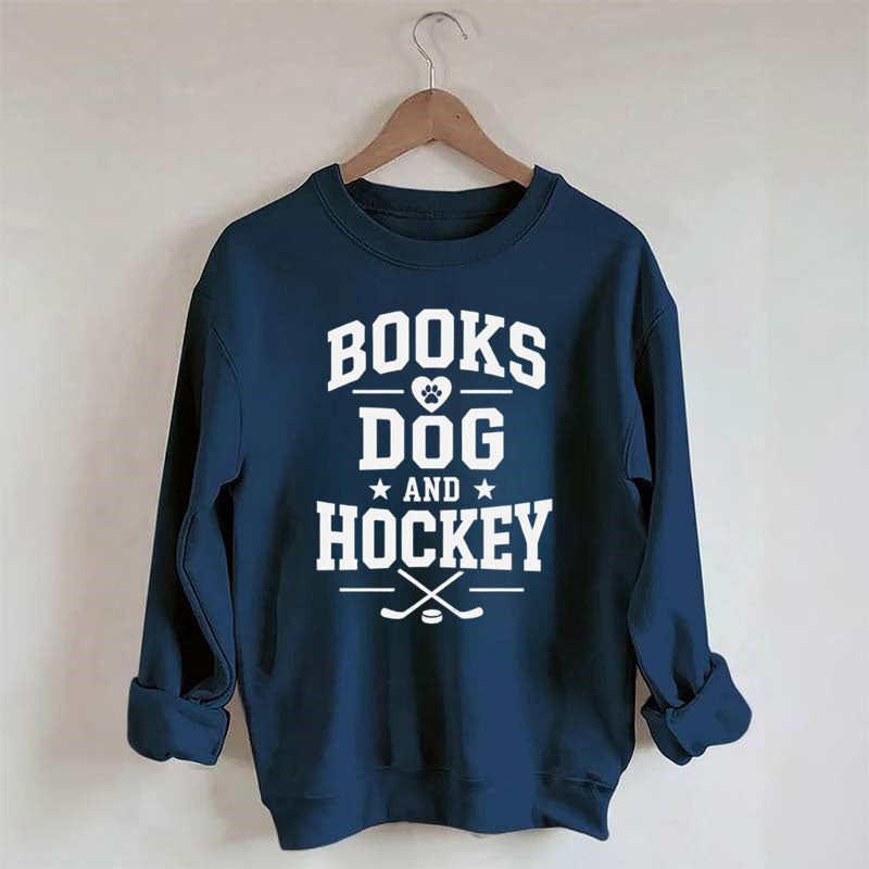Books Dog and Hockey Sweatshirt