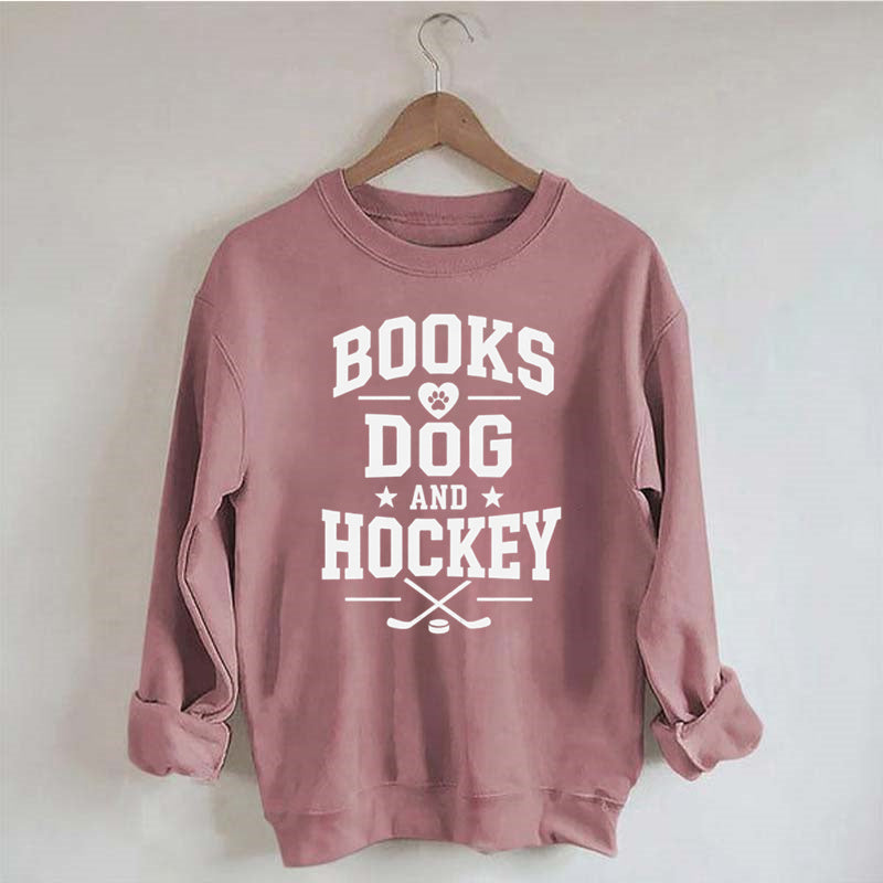 Books Dog and Hockey Sweatshirt