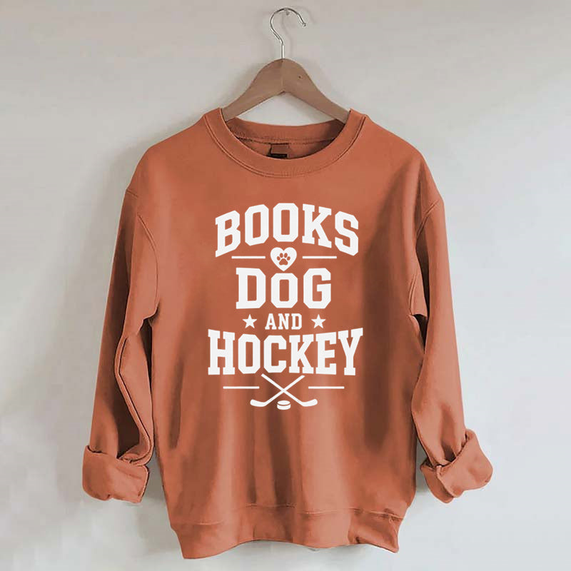 Books Dog and Hockey Sweatshirt
