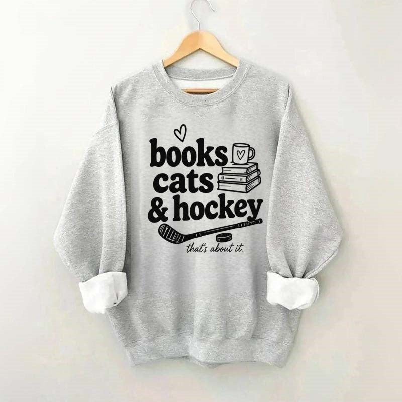 Book Cats & Hockey Sweatshirt