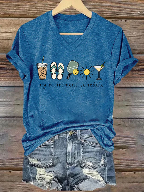 My Retirement Schedule – Funny Pickleball Retirement T-Shirt