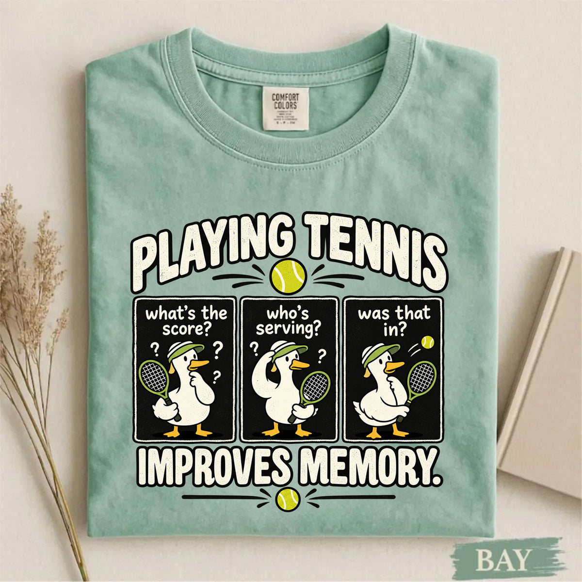 Comfort Colors Funny Playing Tennis Improves Memory T-Shirt