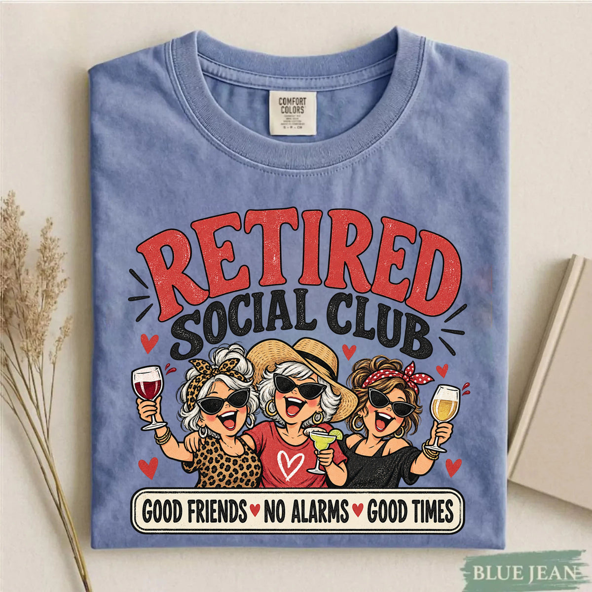 Comfort Colors Retired Social Club Funny Retirement T-Shirt