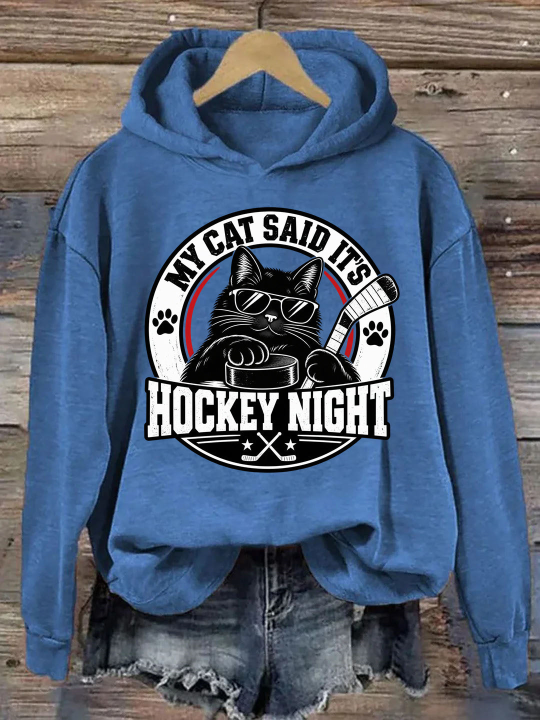 My Cat Said It's Hockey Night – Funny Cat Hockey Hoodie
