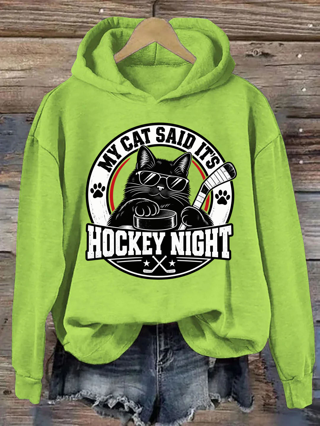 My Cat Said It's Hockey Night – Funny Cat Hockey Hoodie