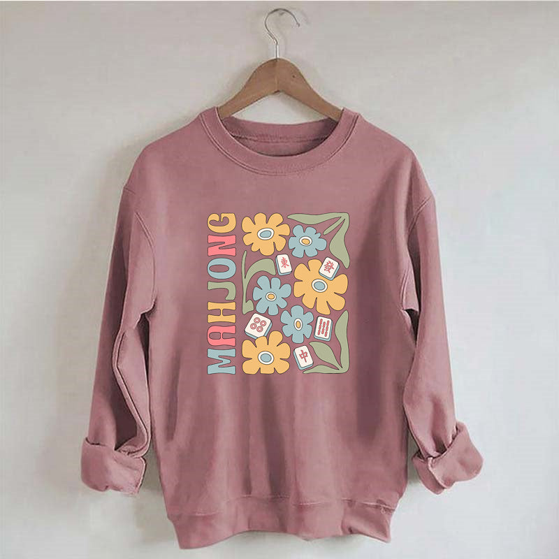 Boho Mahjong Love,Floral Mahjong Sweatshirt