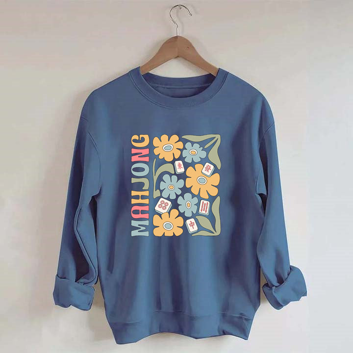 Boho Mahjong Love,Floral Mahjong Sweatshirt