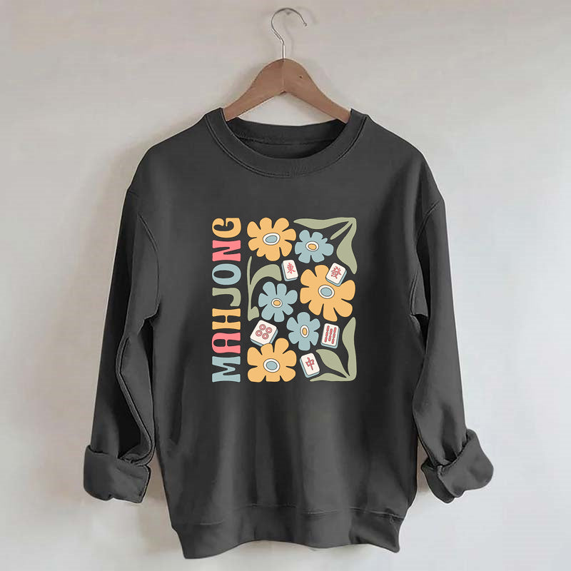 Boho Mahjong Love,Floral Mahjong Sweatshirt