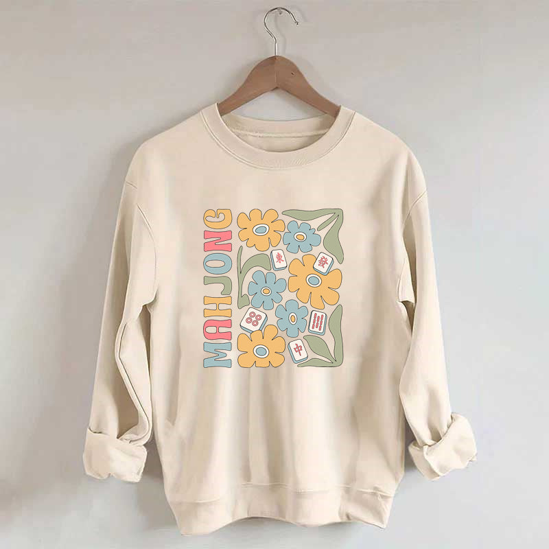 Boho Mahjong Love,Floral Mahjong Sweatshirt