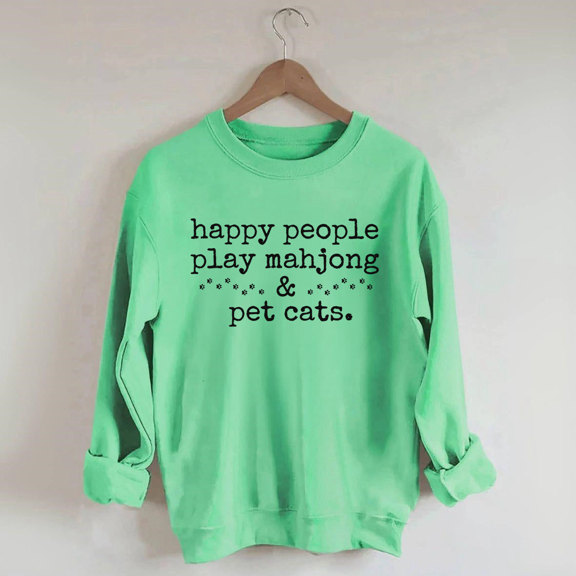 Happy People Play Mahjong & Pet Cats Sweatshirt