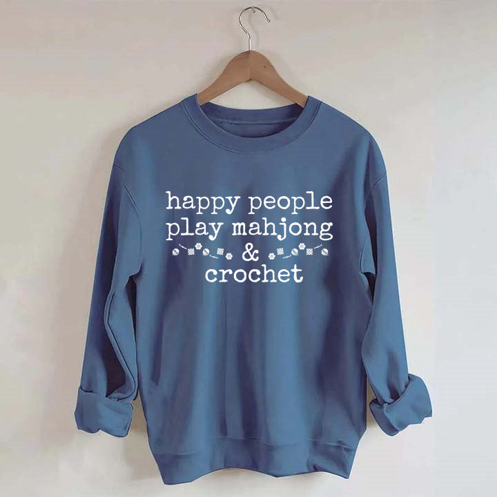 Happy People Play Mahjong & Crochet Sweatshirt