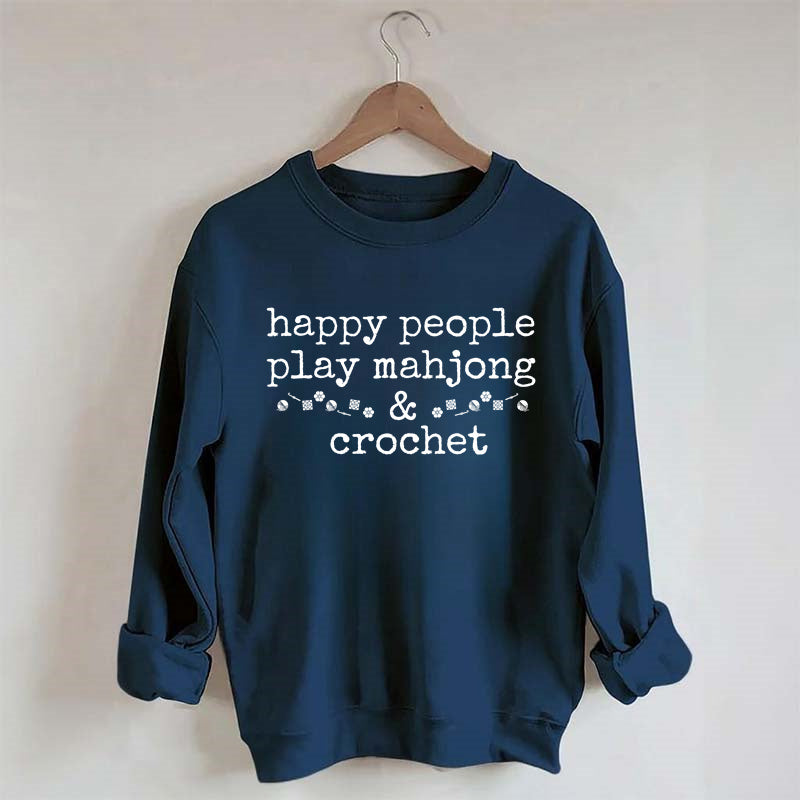 Happy People Play Mahjong & Crochet Sweatshirt