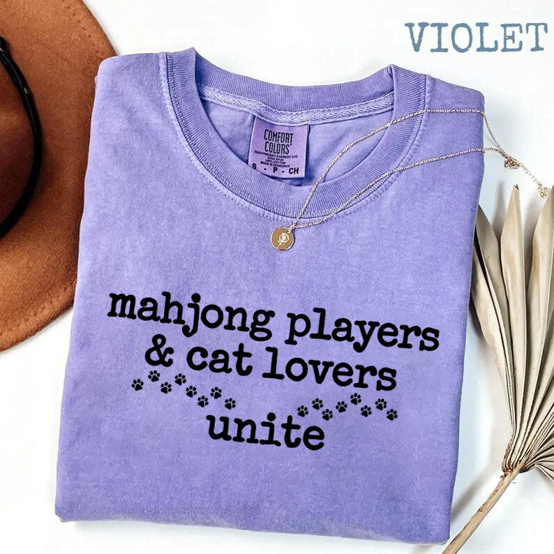Mahjong Players & Cat Lovers Unite T-Shirt