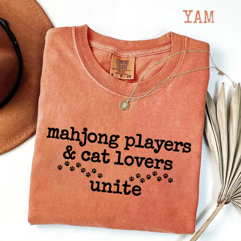 Mahjong Players & Cat Lovers Unite T-Shirt