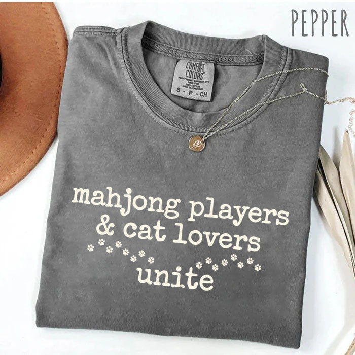 Mahjong Players & Cat Lovers Unite T-Shirt