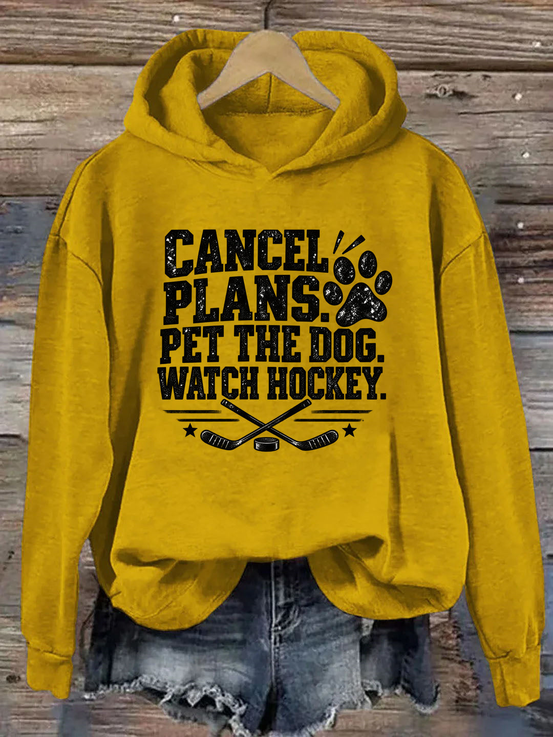 Cancel. Plans. Pet the Dog Watch Hockey. Funny Hockey Hoodie