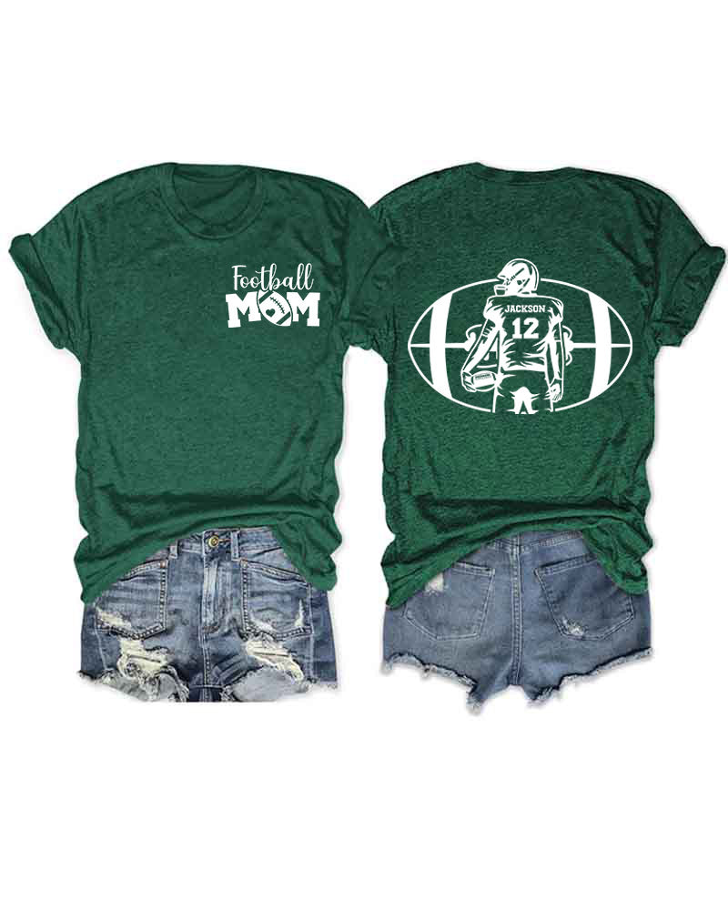 Personalized Football Mom T-Shirt