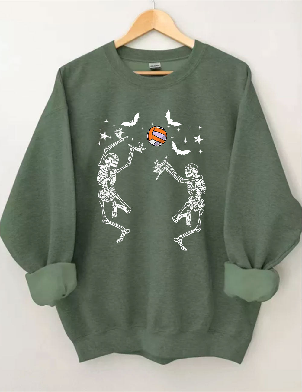 Dancing Skeletons Funny Halloween Volleyball Sweatshirt