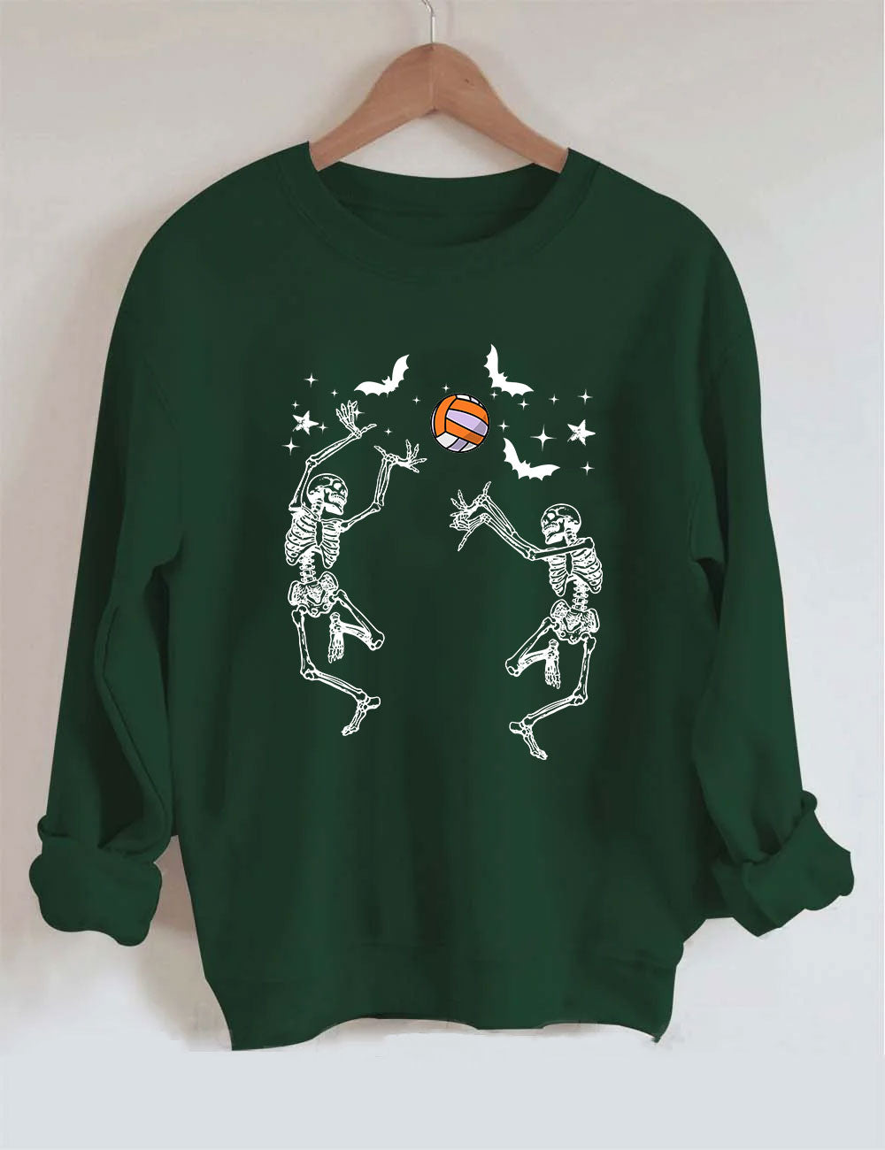 Dancing Skeletons Funny Halloween Volleyball Sweatshirt