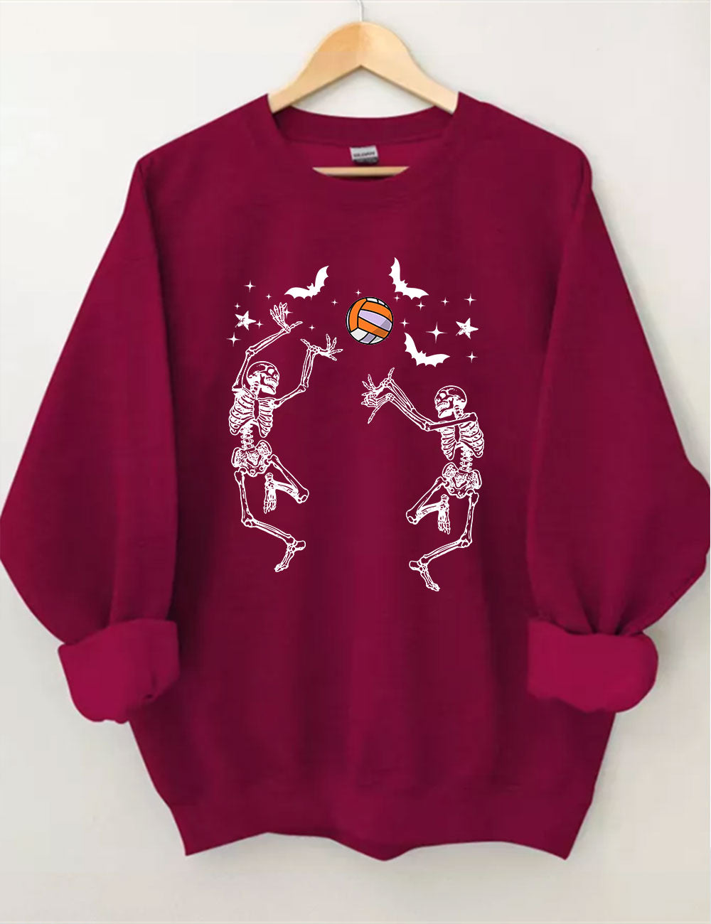Dancing Skeletons Funny Halloween Volleyball Sweatshirt