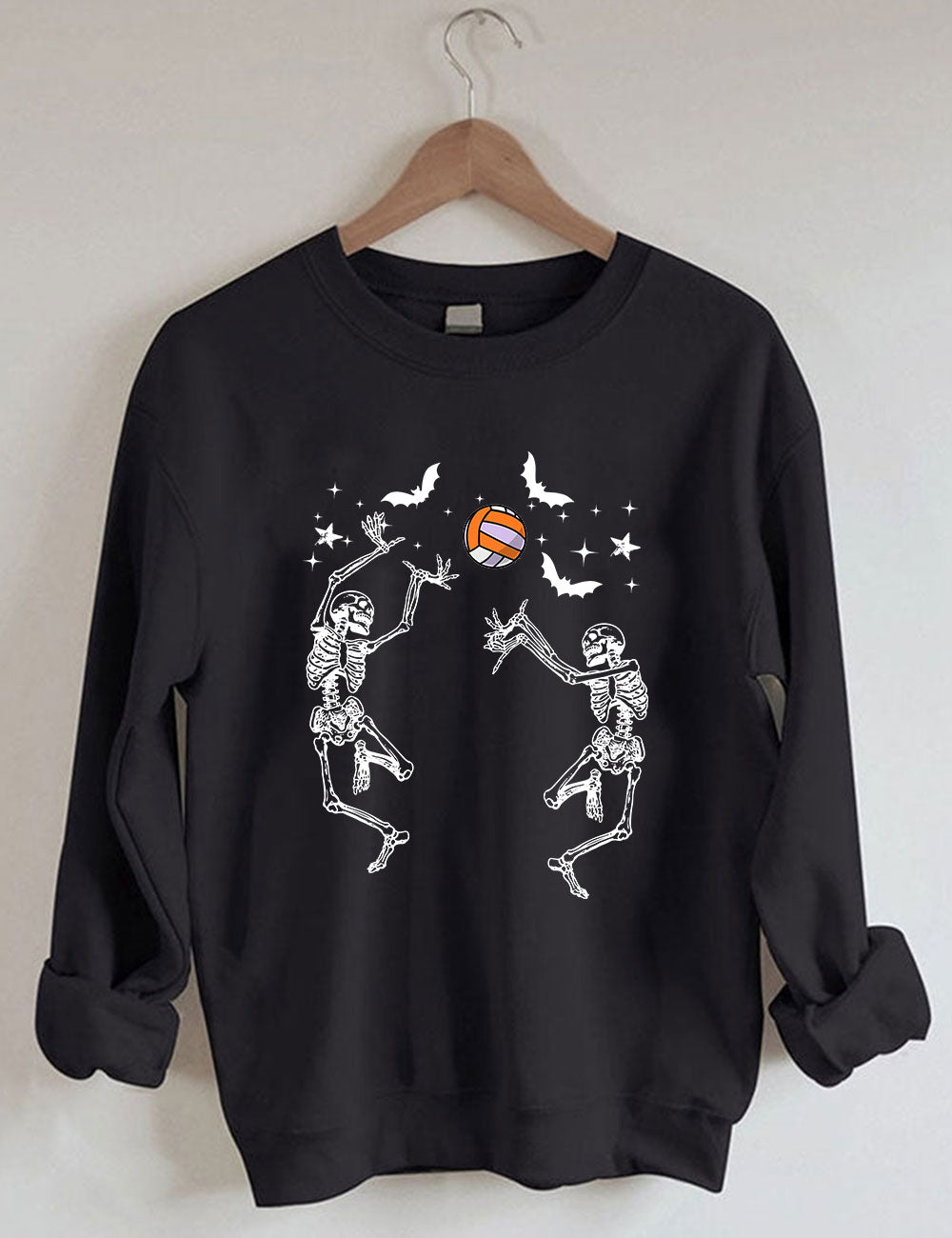 Dancing Skeletons Funny Halloween Volleyball Sweatshirt