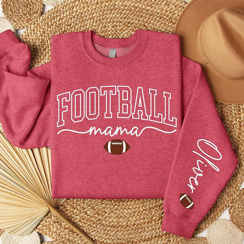 Custom Name Football Season Mama Sweatshirt
