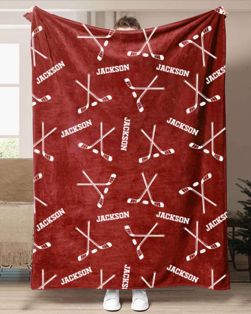 Custom Name Hockey Blanket