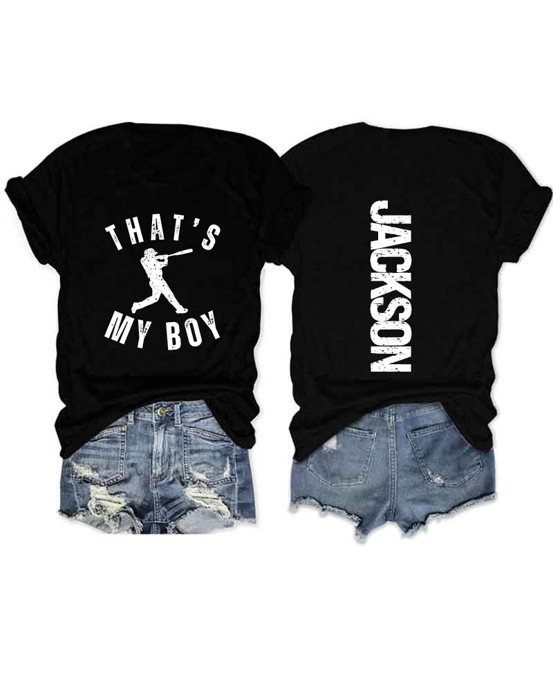 Personalized That's My Boy Baseball T-Shirt