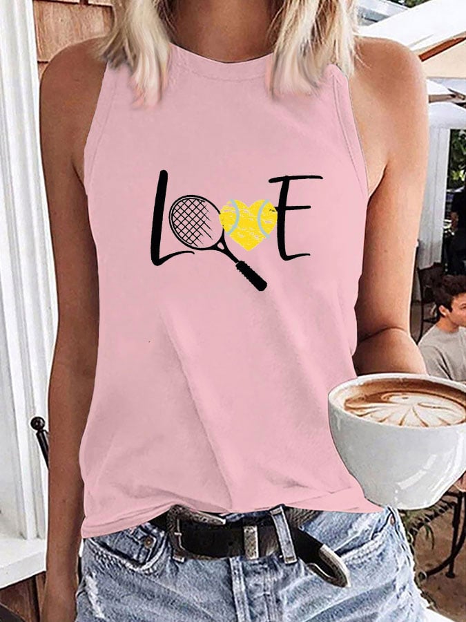 Women's Love Tennis Printed Tank Top