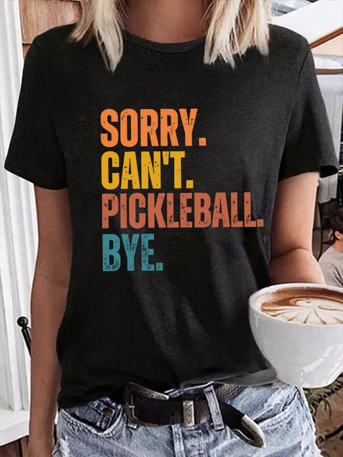 Women's Pickleball Lover Printed Crew Neck T-Shirt