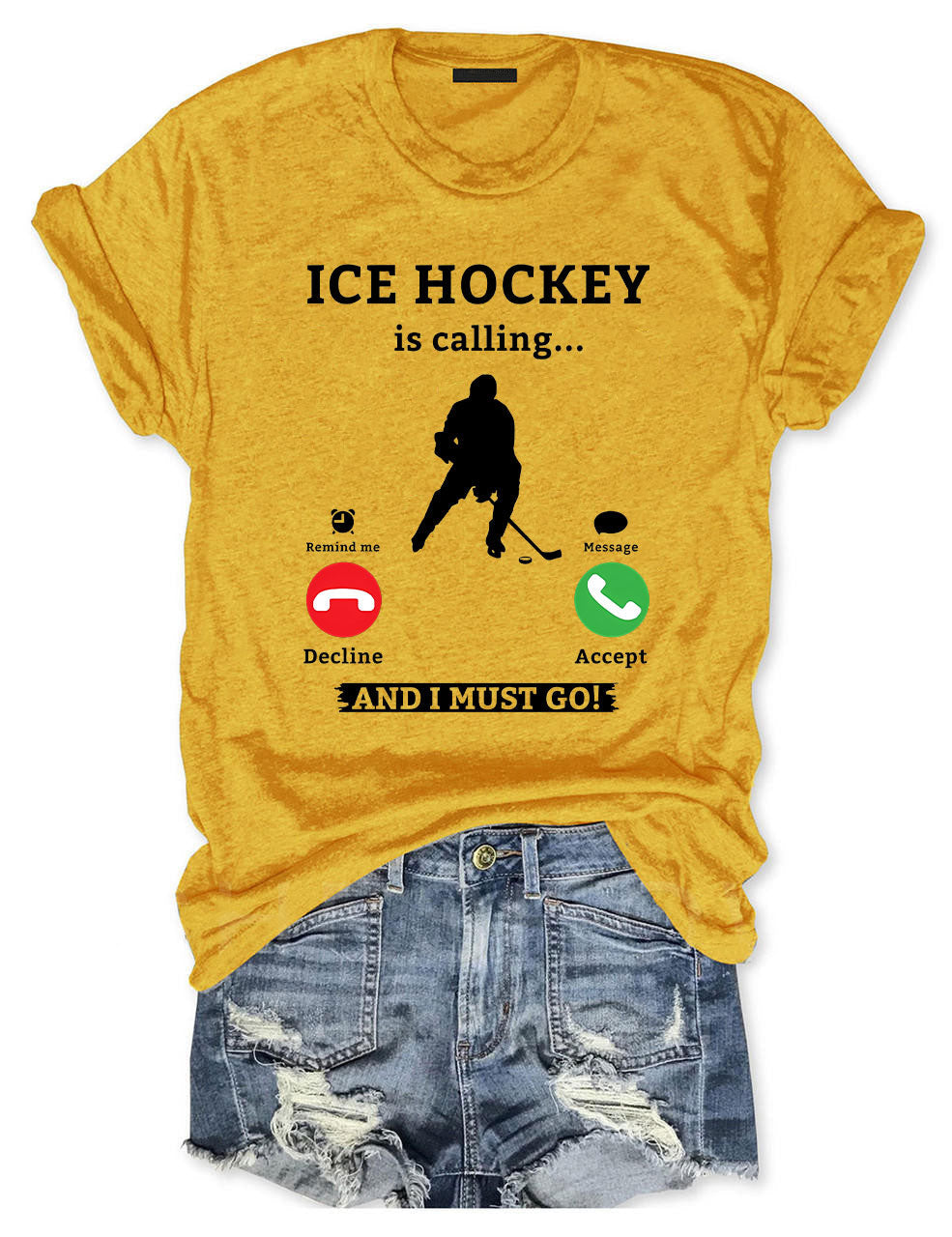 Ice Hockey Is Calling Phone T-shirt